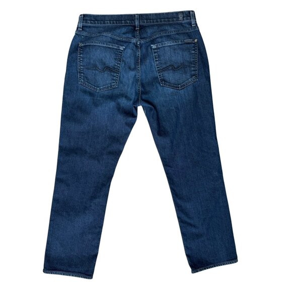 7 For All Mankind Jeans Mens 34x29 The Straight Stretch Denim Pants Dark Wash - Picture 4 of 6